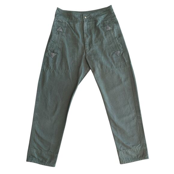 Isabel Marant Étoile Raluniae High-Rise 100% Cotton Canvas Trousers FR-36 US-4 - Picture 1 of 12